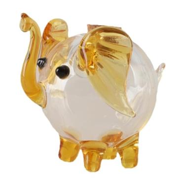 Imagem de Generic Cofrinho de vidro transparente, organizador de decoração, lindo elefante, pote de economia para presente de mesa de Natal, berçário, adultos, com Rolha
