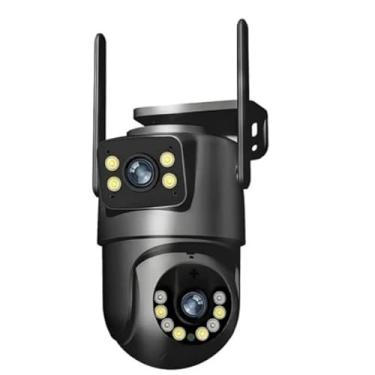 Imagem de Câmera De Segurança a Prova de água Lente Dupla APP Camera IP WiFi 360(A28 Preto)