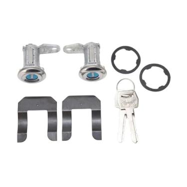 Imagem de predolo Cilindros de fechadura de porta com 2 chaves, acessórios para peças externas, peças de carro, chaves de cilindro de fechadura de caminhonete para F350