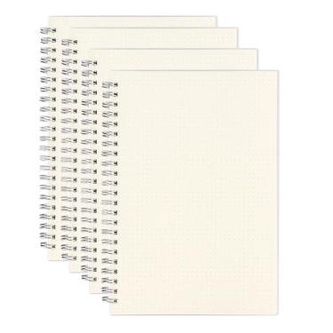 Imagem de YIHUANYIFA Steno Cadernos espirais com 80 folhas, capas de plástico espessas para escrever notas em listas, escola, escritório, casa (A5, 4 peças, ponto transparente)