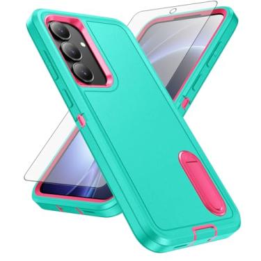 Imagem de Asuwish Capa de celular para Samsung Galaxy S25 FE 5G com protetor de tela, suporte oculto híbrido, resistente, à prova de choque, rígida, proteção resistente S 25 EF S25FE 25S SM-S731B mulheres