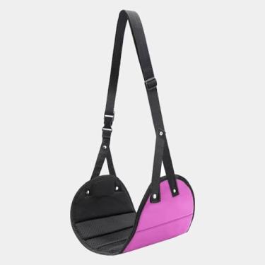 Imagem de Rede portátil para viagem, pé de avião confortável, descanso de rede para pés de mesa e suporte em vermelho