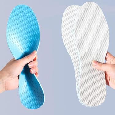 Imagem de 1 par de palmilhas de verão finas respiráveis de látex macio com absorção de suor almofada esportiva, Branco S, EU37-38