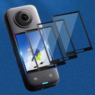 Imagem de 3 peças protetoras de tela curva 3D para tela Insta360 One X4 película protetora de ação câmera de vídeo capa antiarranhões