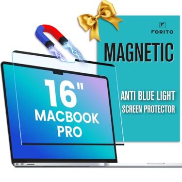 Imagem de F FORITO Protetor de tela magnético antiluz azul compatível com MacBook Pro de 16 polegadas (2021-2024, M4, M3, M2, M1), instalação sem bolhas, protetor de tela de laptop fosco removível e
