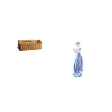 Imagem de Fenteer Elegante Caixa de Armazenamento de Lenços de Cerâmica para Senhora com Suporte para Controle Remoto, Enfeite de Estatueta de Nórdica para Decor