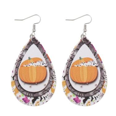 Imagem de Brincos de Halloween para mulheres, abóbora, filhote, aranha, rede de gota, brincos pendurados, roupas de Halloween, acessórios de bijuteria de fantasia