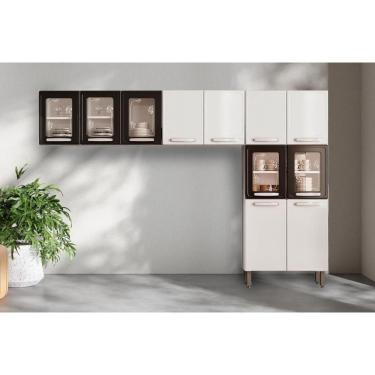 Imagem de Cozinha Modulada Bertolini Evidence 3 Peças (2aéreos+1paneleiro) Cpt54 Branco-preto-bertolini