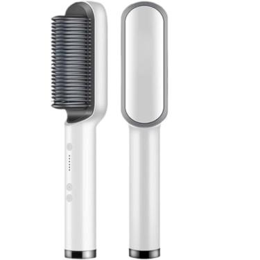 Imagem de Escova Alisadora Bivolt 5 em 1 - Alisa, Hidrata, Modela, Alinha e Anti-Frizz (Branco)