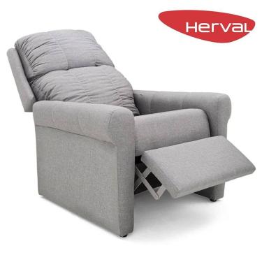 Imagem de Poltrona Reclinável Herval Turin, Linho Cinza
