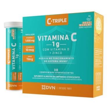 Imagem de Vitamina C 1g+Vit D+Zinco Efervescente 30 unidades- C-Triple - Divina