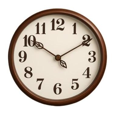 Imagem de Relogio de Parede, Moderno Clássico Minimalista, Escritório Relógio de Parede Silencioso Pilha, 24cm, 30cm Ou 40cm(Marrom/Branco 30cm)
