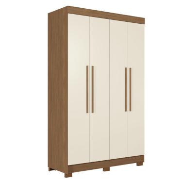 Imagem de Guarda Roupas Solteiro 4 Portas 2 Gavetas Castro Andirá Madeirado / Areia