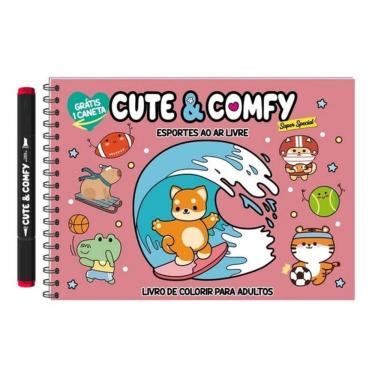 Imagem de Cute & Comfy Super Special - Livro De Colorir Adulto - Esportes Ao Ar Livre