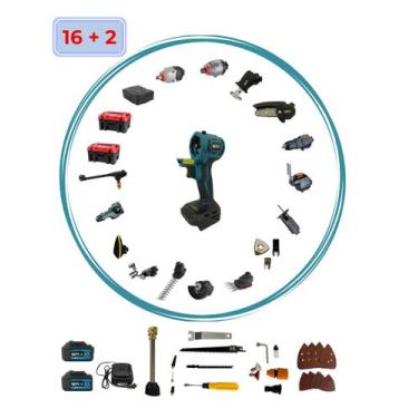 Imagem de Ferramenta Multifuncional 21V Brushless Profissional 16+2 Parafusadeir