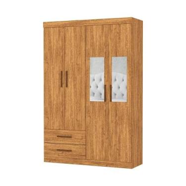 Imagem de Guarda Roupa Solteiro Hercules 4 Portas 2 Gavetas Com Espelho Carioca 