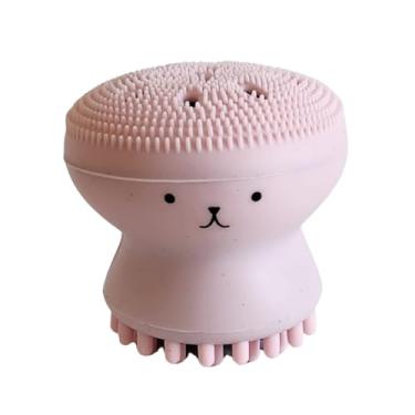 Imagem de Esponja Facial Esfoliante Massageadora Genérico, Formato Polvo, Silicone Rosa
