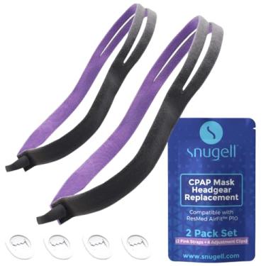 Imagem de AirFit P10 Alça de substituição para máscara de travesseiro nasal – Pacote com 2 unidades rosa com 4 clipes de ajuste – Durável, ajuste confortável, elástico – Qualidade premium para terapia segura do