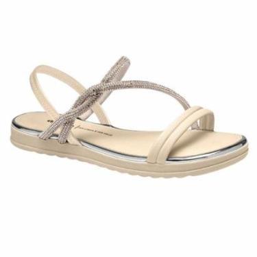 Imagem de Sandália Feminina Dakota Tiras Entrelaçadas Brilho Metalizada Conforto-Feminino