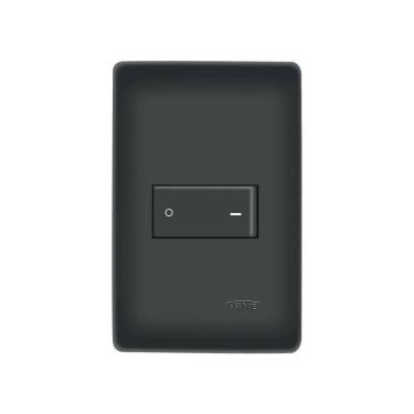 Imagem de Interruptor Bipolar Simples Fame Habitat Black Com Placa 4x2 Preto