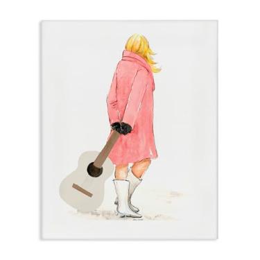Imagem de Stupell Industries Arte de parede em tela de mulher moderna com guitarra, design de Lanie Loreth, 76 x 61 cm
