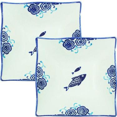 Imagem de Kit 4 Tigela Sobremesa Bowl Peixe Praia Oceano Náutico 14cm