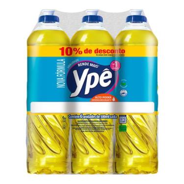Imagem de Detergente Lava Louças Ypê Com 6 Unidades Neutro 500ml, Neutro