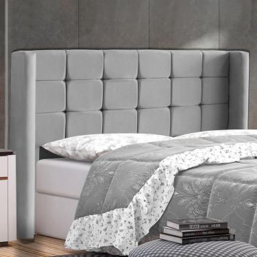 Imagem de Cabeceira Cama Box Casal Queen Size Gioconda 160cm Com Frame Veludo Cinza - Abmaza