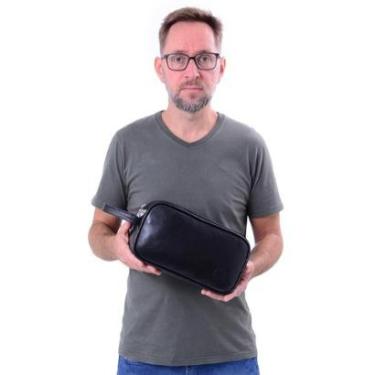 Imagem de Necessaire De Couro Legitimo Organizador Mala Viagem Premium Grande Unissex-Unissex