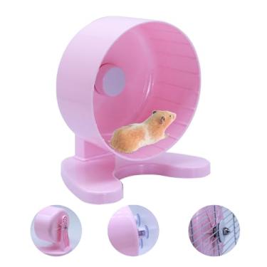 Imagem de Roda de hamster, rodas de exercício super silenciosas de 16,5 cm, rodas de corrida silenciosas com rolamentos duplos, 3 métodos de instalação, serve para qualquer gaiola de hamster, brinquedo para