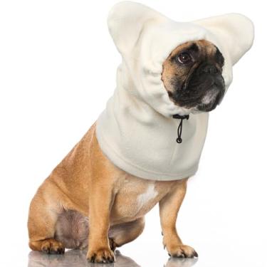 Imagem de Clysee Chapéus de inverno para cães, orelhas silenciosas para cães, aquecedores de pescoço, cachecol com capuz, capa de proteção contra ruído, gorro de cabeça, fantasia para cães de estimação e gatos