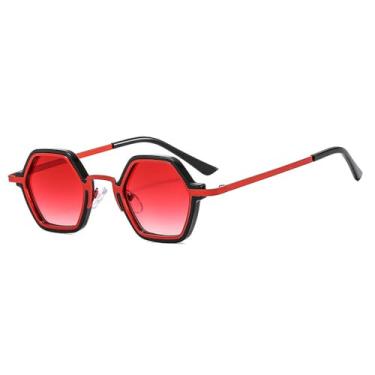 Imagem de Óculos de Sol Candy Colors Masculino Punk Feminino Degradê UV400 para Esportes ao Ar Livre, Corrida e Ciclismo, Vermelho