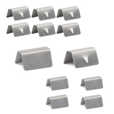 Imagem de CyperFair 12 peças de fivelas de defletor de vento de carro, conjunto de clipes fixos de calha de proteção de chuva de aço inoxidável, antideslocamento à prova de vento, fixador de canal defletor à