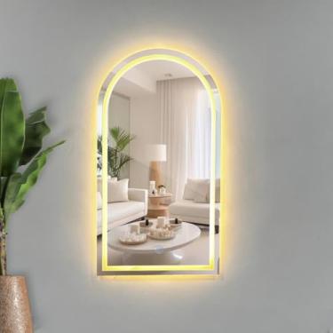 Imagem de Decora Loja Espelho Jateado LED com 3 Tons de Iluminação, Vidro, 110x60cm, Touch Screen, Montagem na Parede, Clássico para Banheiro, Camarim e Lavabo (1, Janelinha)