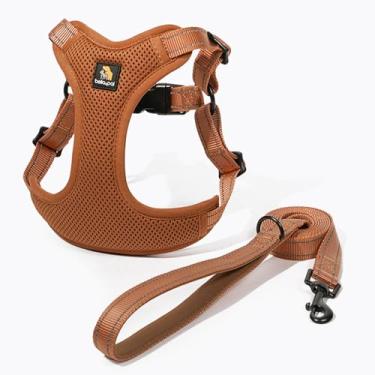 Imagem de BELLA & PAL Peitoral ajustável para cães, colete antipuxão, conjunto de coleira para cães PP/pequeno e médio, malha respirável para todos os climas, faixa refletiva, gancho e laço seguro, fecho de