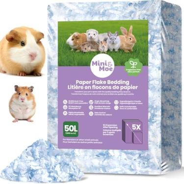 Imagem de mini&moe Roupa de cama para hamster: livre de poeira e controle de odor absorvente de umidade papel natural roupa de cama para animais de estimação pequenos - para porquinhos-da-índia, hamsters e