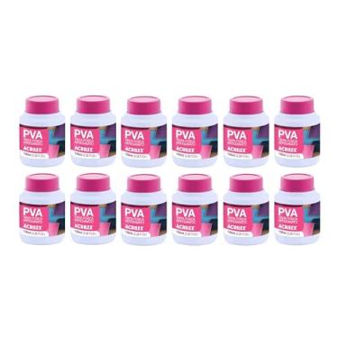 Imagem de Kit 12 Tintas PVA Fosca Acrilex Branco 519 100ml – Alta Cobertura, Secagem Rápida, Acabamento Fosco para Madeira, MDF, Gesso, Cerâmica, Papel, Isopor e Artesanato