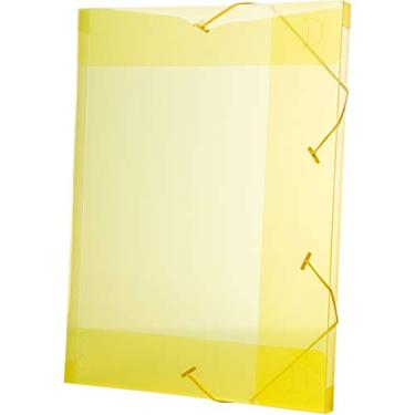 Imagem de Pasta Aba Elástica Plástica Oficio, Dello 0255.A.0010, Amarelo, Pacote com 10 Unidades