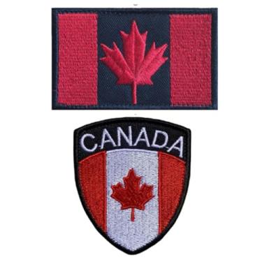 Imagem de 2 peças de gancho e laço da bandeira do Canadá costurados em remendos para bolsa de roupas, jaqueta, jeans, vestido, fantasia, acessórios DIY