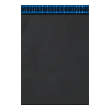 Imagem de Envelope de Segurança em Plástico para Correios Express, Preto com Faixa Azul, 20x30cm, 100 unidades, saco envio.