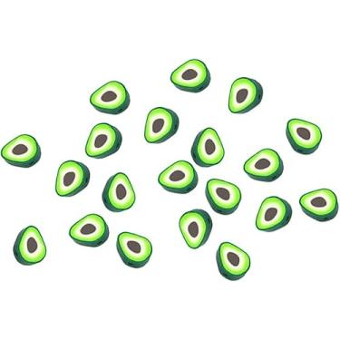 Imagem de 100 peças de contas de argila de polímero de frutas verdes, berloques de contas de argila, contas de abacate, contas espaçadoras, acessórios de fabricação de joias para colar, pulseira, miçangas e