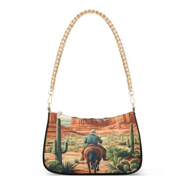 Imagem de CEBUGI Bolsas transversais femininas bolsa de ombro caubói elegante bolsa clutch com alça de corrente