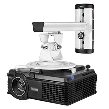 Imagem de uhyOHF Suporte de parede para projetor, pode girar 360 graus, suporte para projetor, carga de 10 kg, adequado para escritório e família (branco