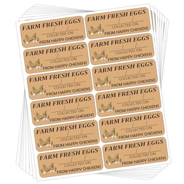 Imagem de Adesivos de ovos de fazenda, 1 x adesivos de data coletados de ovos de fazenda de 6 cm para instruções de manuseio de ovos (360 peças)