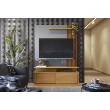 Imagem de Home p/ TVs até 55" Chicago Tauari Ripado/Cinza Perolizado - Lukaliam