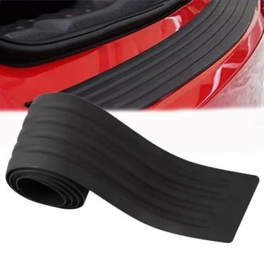 Imagem de EOHMAK Protetor de para-choque traseiro de carro protetor de peitoril de porta anticolisão faixa de proteção de porta-malas guarnição traseira de carro protetor de soleira de entrada de porta de