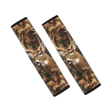 Imagem de gearider Capas de cinto de segurança de carro de veado capas de ombro capas de cinto de segurança automotivo camuflagem caça bandeira dos EUA acessórios automotivos decoração de interiores para