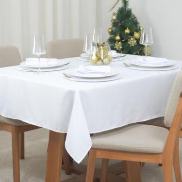 Imagem de Toalha de Mesa Natal Classic 2,00x1,45m 6 Lugares - Departamix, Branco