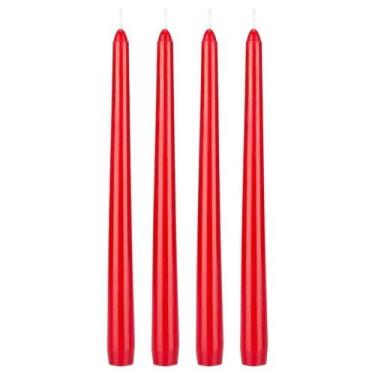 Imagem de Vela Lisa Wave Vermelha 4 Peças 24.5x1.7Cm - Rio de Ouro
