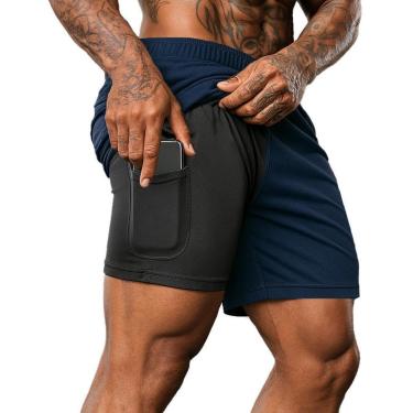 Imagem de Shorts Sall Sports Academia 2 em 1 Com Bolso Interno Masculino-Masculino